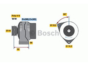 BOSCH 0 123 510 040 kintamosios srovės generatorius 
 Elektros įranga -> Kint. sr. generatorius/dalys -> Kintamosios srovės generatorius
010 154 12 02, 109 154 40 02, A 010 154 12 02