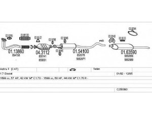MTS C250090005199 išmetimo sistema 
 Išmetimo sistema -> Išmetimo sistema, visa