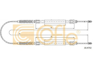COFLE 10.4732 trosas, stovėjimo stabdys 
 Stabdžių sistema -> Valdymo svirtys/trosai
1330058080, 4745V2