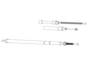 KAWE CT02152 trosas, stovėjimo stabdys 
 Stabdžių sistema -> Valdymo svirtys/trosai
4745J9