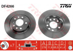 TRW DF4266 stabdžių diskas 
 Stabdžių sistema -> Diskinis stabdys -> Stabdžių diskas
46836489, 468364890, 51799235, 51799236