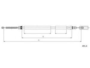 CABOR 491.4 trosas, stovėjimo stabdys 
 Stabdžių sistema -> Valdymo svirtys/trosai
1473321080, 4745F3, 1473321080