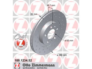 ZIMMERMANN 100.1234.52 stabdžių diskas 
 Dviratė transporto priemonės -> Stabdžių sistema -> Stabdžių diskai / priedai
1J0 615 301 E, 1J0 615 301 M, 1J0 615 301 P