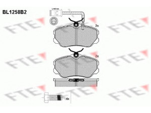 FTE BL1258B2 stabdžių trinkelių rinkinys, diskinis stabdys 
 Techninės priežiūros dalys -> Papildomas remontas
0060743565, 0060760121, 9944814
