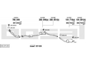 BOSAL 034.374.50 išmetimo sistema 
 Išmetimo sistema -> Išmetimo sistema, visa