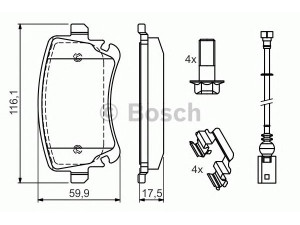 BOSCH 0 986 494 583 stabdžių trinkelių rinkinys, diskinis stabdys 
 Techninės priežiūros dalys -> Papildomas remontas
7H0 698 451, 7H0 698 451 B
