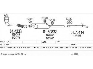 MTS C110773011214 išmetimo sistema 
 Išmetimo sistema -> Išmetimo sistema, visa