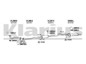 KLARIUS 390697U išmetimo sistema 
 Išmetimo sistema -> Išmetimo sistema, visa