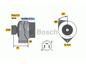 BOSCH 0 986 038 591 kintamosios srovės generatorius 
 Elektros įranga -> Kint. sr. generatorius/dalys -> Kintamosios srovės generatorius
31100-PK1-014, 31100-PK1-016, 31100-PK1-036