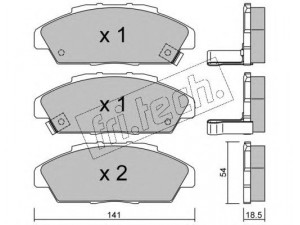 fri.tech. 394.0 stabdžių trinkelių rinkinys, diskinis stabdys 
 Techninės priežiūros dalys -> Papildomas remontas
45022-SM2-000