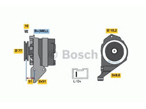BOSCH 0 986 038 841 kintamosios srovės generatorius 
 Elektros įranga -> Kint. sr. generatorius/dalys -> Kintamosios srovės generatorius
77 00 820 794, 77 00 859 724, 77 01 352 209
