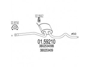 MTS 01.59210 vidurinis duslintuvas 
 Išmetimo sistema -> Duslintuvas
3B0253409, 3B0253409B