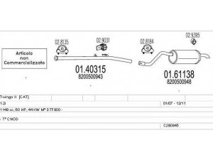 MTS C280845015943 išmetimo sistema 
 Išmetimo sistema -> Išmetimo sistema, visa