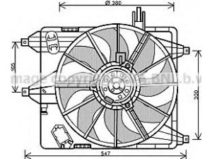 AVA QUALITY COOLING RT7544 ventiliatorius, radiatoriaus 
 Aušinimo sistema -> Oro aušinimas
7701044183, 7701045816, 7701051483