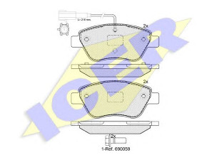ICER 181444-203 stabdžių trinkelių rinkinys, diskinis stabdys 
 Techninės priežiūros dalys -> Papildomas remontas
4254.C8, 7 177 009 8, 7 736 546 5