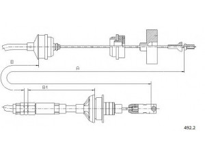CABOR 492.2 sankabos trosas 
 Dviratė transporto priemonės -> Kabeliai ir tachometro velenaai -> Sankabos trosas
1476638080, 1480346080, 2150T1