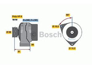 BOSCH 0 123 520 010 kintamosios srovės generatorius 
 Elektros įranga -> Kint. sr. generatorius/dalys -> Kintamosios srovės generatorius