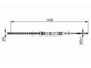 BOSCH 1 987 477 338 trosas, stovėjimo stabdys 
 Stabdžių sistema -> Valdymo svirtys/trosai
1H0 609 721 D