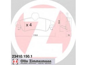 ZIMMERMANN 23410.150.1 stabdžių trinkelių rinkinys, diskinis stabdys 
 Techninės priežiūros dalys -> Papildomas remontas
1 129 885, 1 129 985, 1 204 850