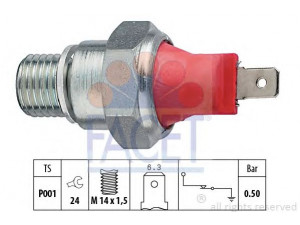 FACET 7.0022 alyvos slėgio jungiklis 
 Variklis -> Variklio elektra
54 646 65, 54 908 01, 95 495 159