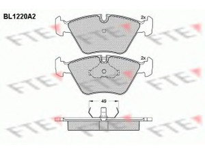 FTE BL1220A2 stabdžių trinkelių rinkinys, diskinis stabdys 
 Techninės priežiūros dalys -> Papildomas remontas
34 11 1 153 910, 34 11 1 157 039