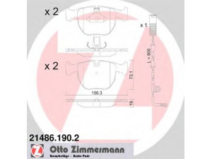 ZIMMERMANN 21486.190.2 stabdžių trinkelių rinkinys, diskinis stabdys 
 Techninės priežiūros dalys -> Papildomas remontas