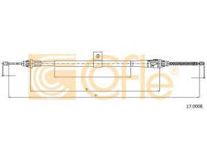 COFLE 17.0008 trosas, stovėjimo stabdys 
 Stabdžių sistema -> Valdymo svirtys/trosai
365319U00A, 365319U00B
