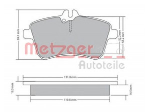 METZGER 1170083 stabdžių trinkelių rinkinys, diskinis stabdys 
 Techninės priežiūros dalys -> Papildomas remontas
169 420 0120, 169 420 0820, A169 420 0120