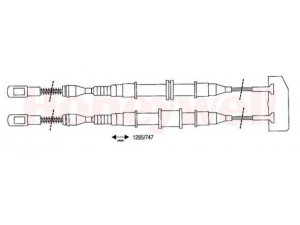 BENDIX 432103B trosas, stovėjimo stabdys 
 Stabdžių sistema -> Valdymo svirtys/trosai
522568, 90235948, 90369708, 90235948