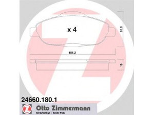 ZIMMERMANN 24660.180.1 stabdžių trinkelių rinkinys, diskinis stabdys 
 Techninės priežiūros dalys -> Papildomas remontas
425393, 425426