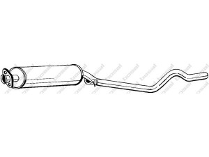 BOSAL 280-153 vidurinis duslintuvas 
 Išmetimo sistema -> Duslintuvas
8 52 004, 8 52 089, 90325964, 90399076