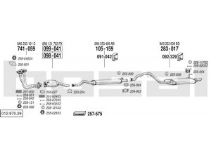 BOSAL 012.970.29 išmetimo sistema 
 Išmetimo sistema -> Išmetimo sistema, visa