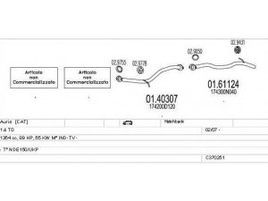 MTS C370251016150 išmetimo sistema 
 Išmetimo sistema -> Išmetimo sistema, visa