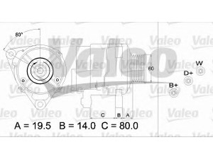 VALEO 437385 kintamosios srovės generatorius 
 Elektros įranga -> Kint. sr. generatorius/dalys -> Kintamosios srovės generatorius
1019077, 5030237, 7276001, 94AB10300AA