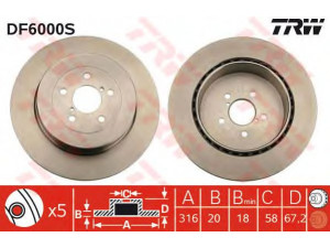 TRW DF6000S stabdžių diskas 
 Dviratė transporto priemonės -> Stabdžių sistema -> Stabdžių diskai / priedai
26700FE000