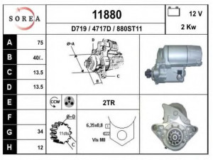 EAI 11880 starteris 
 Elektros įranga -> Starterio sistema -> Starteris
NAD100580