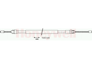 BENDIX 433093B trosas, stovėjimo stabdys 
 Stabdžių sistema -> Valdymo svirtys/trosai
8200035047