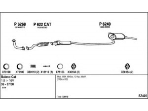 FENNO SZ405 išmetimo sistema 
 Išmetimo sistema -> Išmetimo sistema, visa