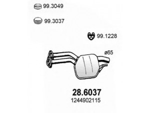 ASSO 28.6037 vidurinis duslintuvas 
 Išmetimo sistema -> Duslintuvas
1244902115, 1244912000