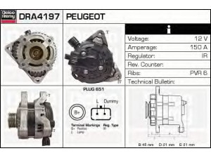 DELCO REMY DRA4197 kintamosios srovės generatorius 
 Elektros įranga -> Kint. sr. generatorius/dalys -> Kintamosios srovės generatorius
5702A6, 5702A7, 9640623580, 9644529680