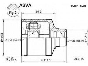 ASVA MZIP-5021 jungčių komplektas, kardaninis velenas 
 Ratų pavara -> Sujungimai/komplektas
0K011 22 620