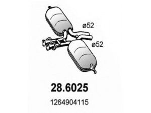 ASSO 28.6025 vidurinis duslintuvas 
 Išmetimo sistema -> Duslintuvas
1264904115, 1264906115