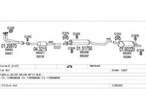 MTS C250285005420 išmetimo sistema 
 Išmetimo sistema -> Išmetimo sistema, visa