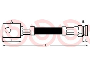 BREMBO T 85 032 stabdžių žarnelė 
 Stabdžių sistema -> Stabdžių žarnelės
7335770, 7M0611775E, 94VW2282AD