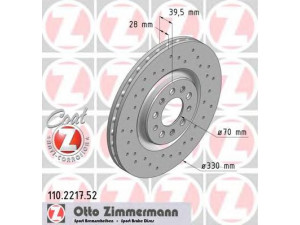 ZIMMERMANN 110.2217.52 stabdžių diskas 
 Dviratė transporto priemonės -> Stabdžių sistema -> Stabdžių diskai / priedai
517 31 346, 517 60 622, 517 67 383