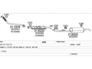 MTS C050168000868 išmetimo sistema 
 Išmetimo sistema -> Išmetimo sistema, visa