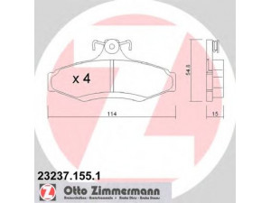 ZIMMERMANN 23237.155.1 stabdžių trinkelių rinkinys, diskinis stabdys 
 Techninės priežiūros dalys -> Papildomas remontas
S4521001, S4521002, S4521006, 96245179