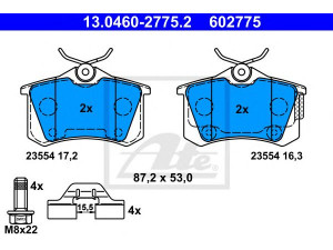 ATE 13.0460-2775.2 stabdžių trinkelių rinkinys, diskinis stabdys 
 Techninės priežiūros dalys -> Papildomas remontas
16 086 815 80, 4254 C1