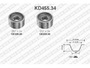 SNR KD455.34 paskirstymo diržo komplektas 
 Techninės priežiūros dalys -> Papildomas remontas
0818-32, 99461357, 99461357, 0818-32