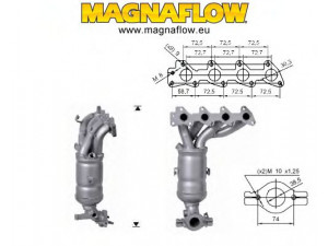 MAGNAFLOW 64102 katalizatoriaus keitiklis 
 Išmetimo sistema -> Katalizatoriaus keitiklis
2852002640